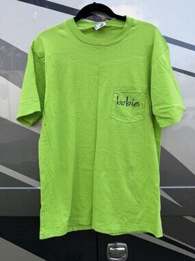 Vintage 80s HOBIE neon green double-sided sailing streetwear graphic tshirt XL